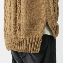 SLOW HANDS Sweatshirts^/ Vegetable Dye Aran Drop Shoulder Knit Vest