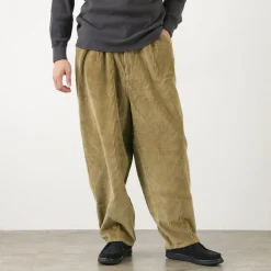 SLOW HANDS Trousers^/ Wide Corduroy Poofy Tuck Pants