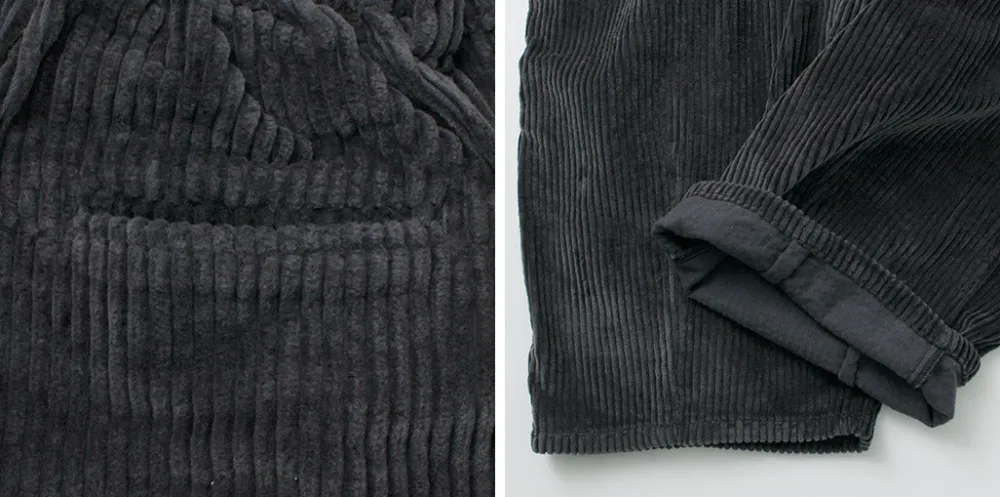 SLOW HANDS Trousers^/ Wide Corduroy Poofy Tuck Pants