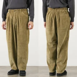 SLOW HANDS Trousers^/ Wide Corduroy Poofy Tuck Pants