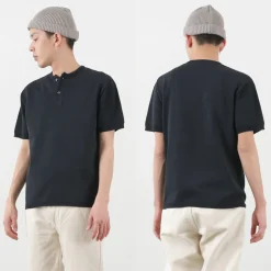 SOGLIA T-Shirts^/ Cotton Fitted Seamless Henry Neck Knit Tee