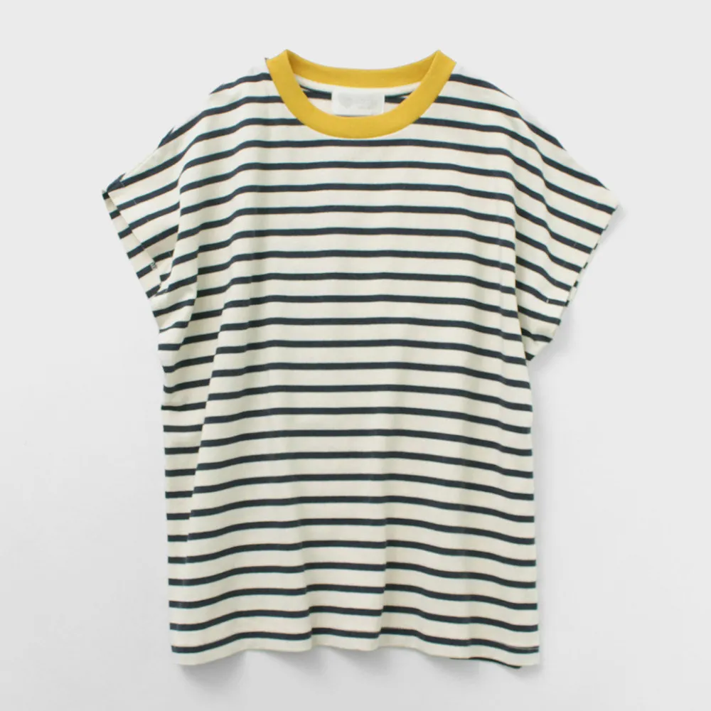 SOGLIA T-Shirts^/ Open End French Sleeve T-Shirt Striped