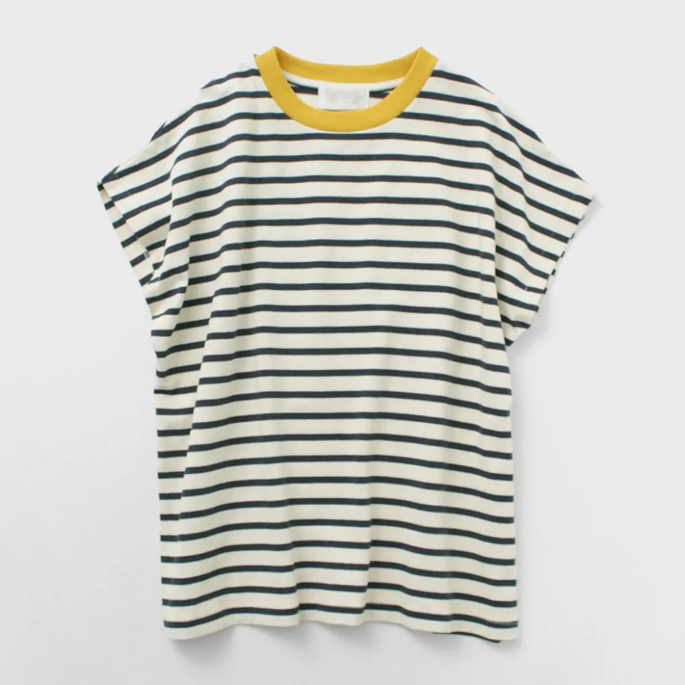 SOGLIA T-Shirts^/ Open End French Sleeve T-Shirt Striped
