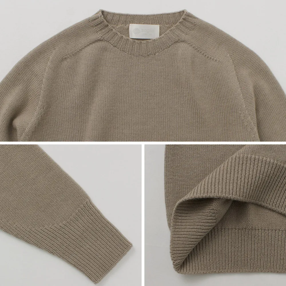 SOGLIA Knits^/ Weaners Seamless Merino Wool Crew Neck Sweater
