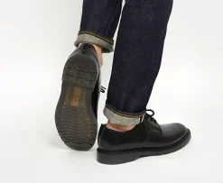 SOLOVAIR Leather Shoes & Boots^/ Plain toe 4 eyelet shoes black