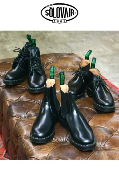 SOLOVAIR Leather Shoes & Boots^/ THE DEALER BOOT Hi-SHINE black