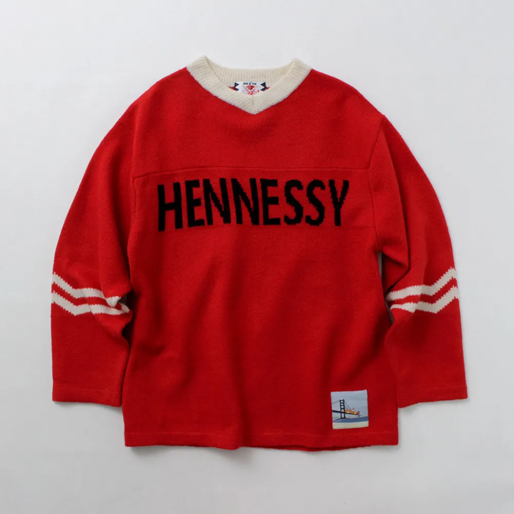 SON OF THE CHEESE Knits^/ Hennessy Football Sweater