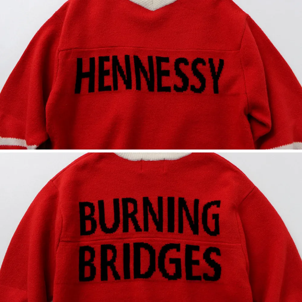 SON OF THE CHEESE Knits^/ Hennessy Football Sweater