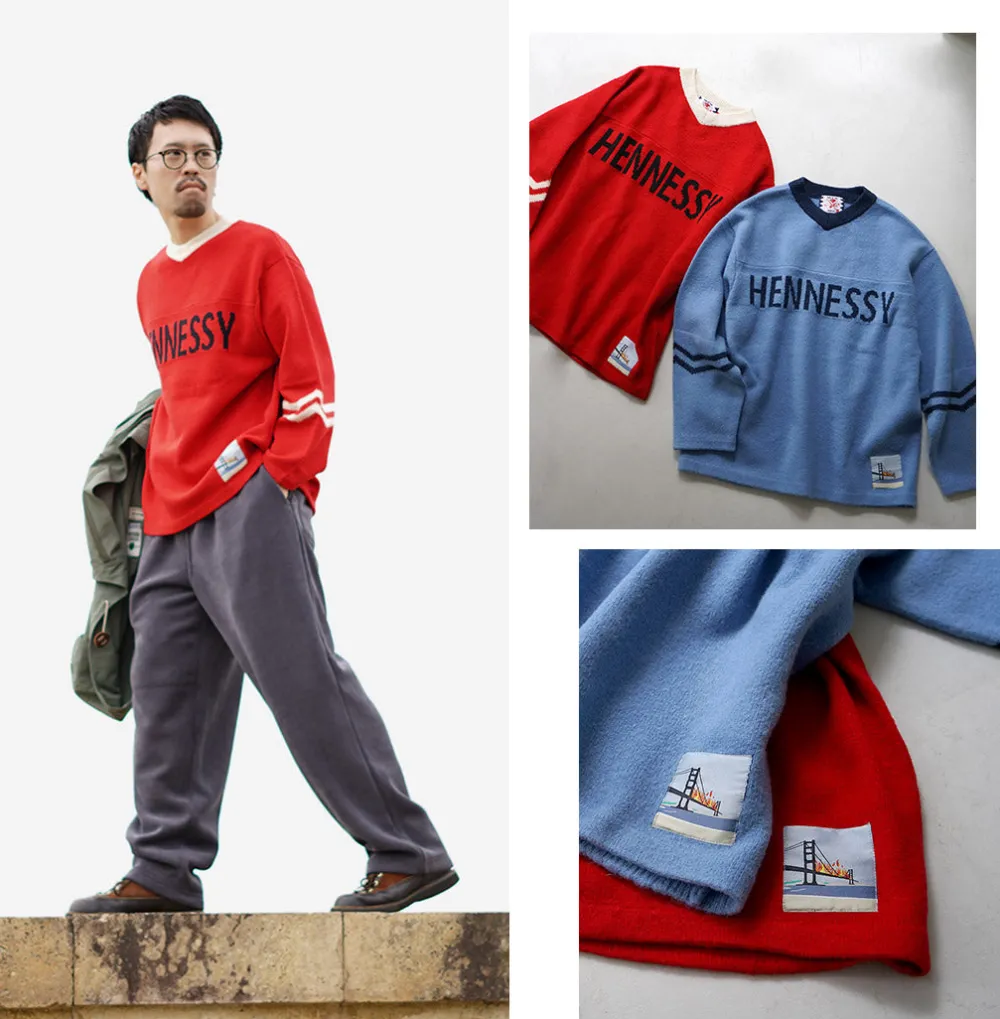 SON OF THE CHEESE Knits^/ Hennessy Football Sweater