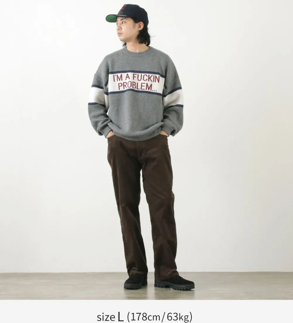SON OF THE CHEESE Knits^/ IM FUCKING PROBLEM Crew Sweater gray