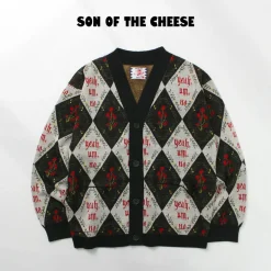 SON OF THE CHEESE Cardigans^/ Yeah um no knit cardigan black