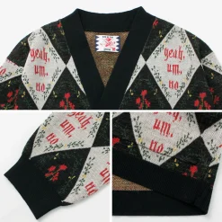 SON OF THE CHEESE Cardigans^/ Yeah um no knit cardigan black
