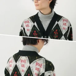 SON OF THE CHEESE Cardigans^/ Yeah um no knit cardigan black