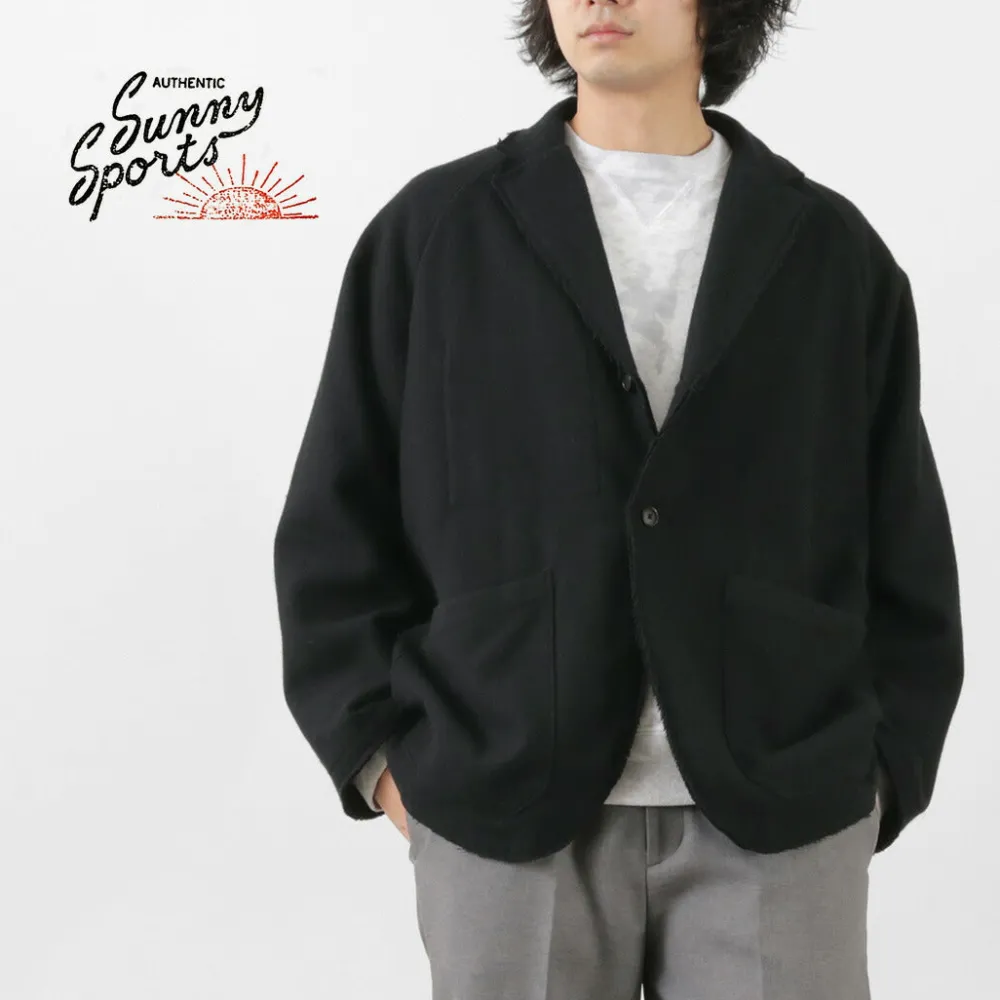 SUNNY SPORTS Jackets^/ Cut-off Notch Collar 2 Button Jacket black