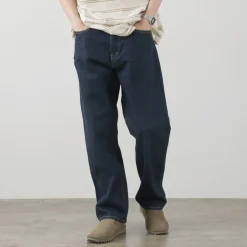 THE BLUEST OVERALLS Trousers^/ Big Silhouette Denim Pants indigo