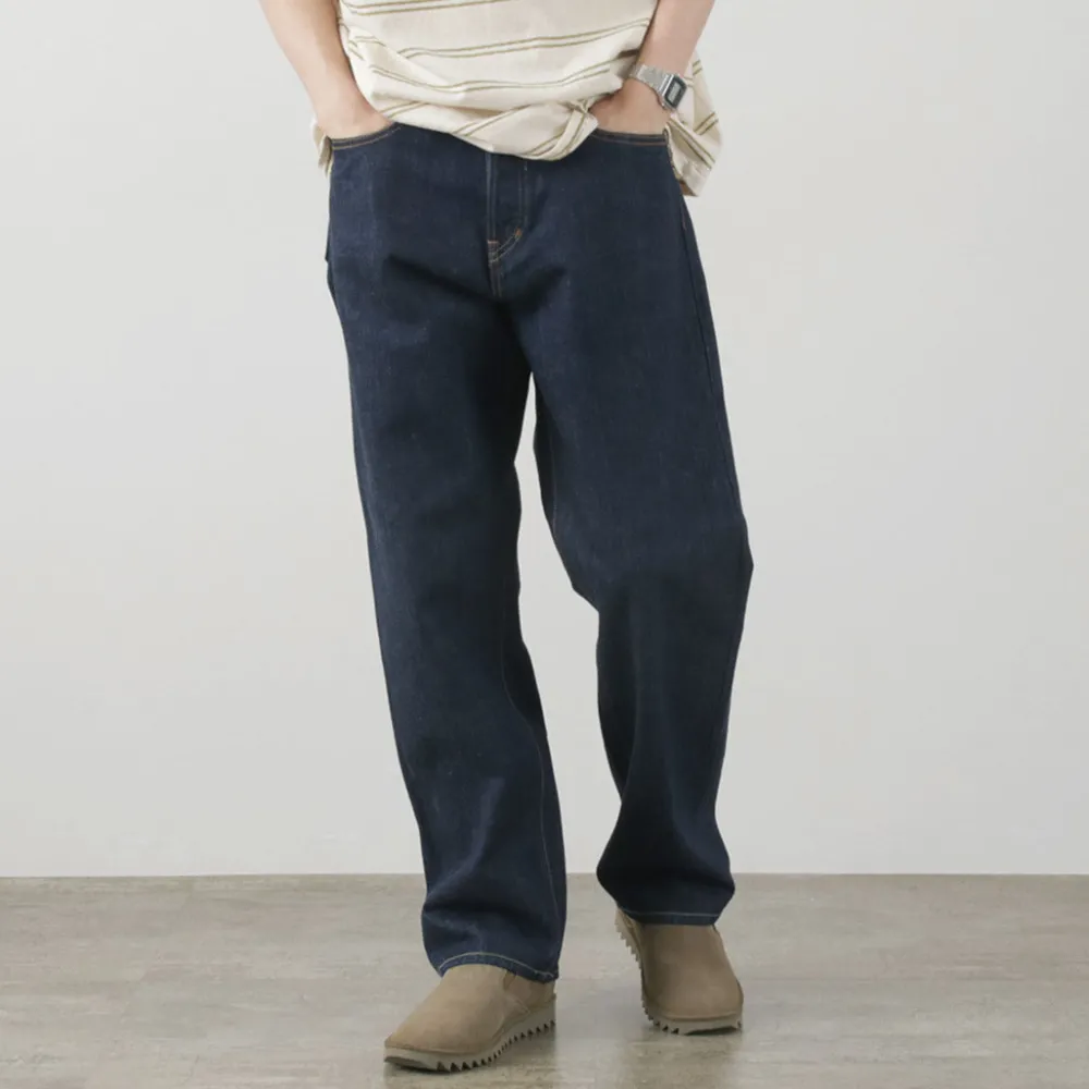 THE BLUEST OVERALLS Trousers^/ Big Silhouette Denim Pants indigo