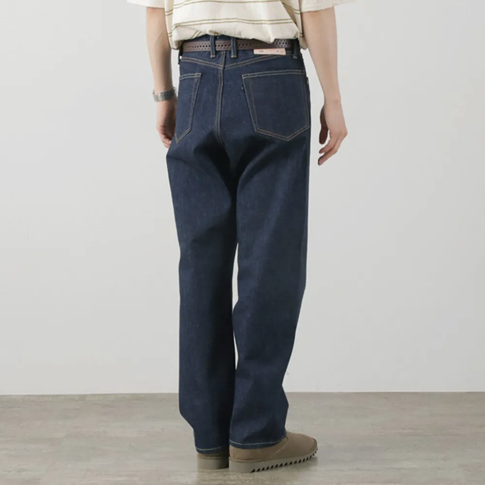 THE BLUEST OVERALLS Trousers^/ Big Silhouette Denim Pants indigo