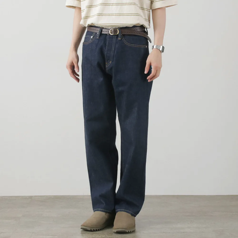 THE BLUEST OVERALLS Trousers^/ Big Silhouette Denim Pants indigo
