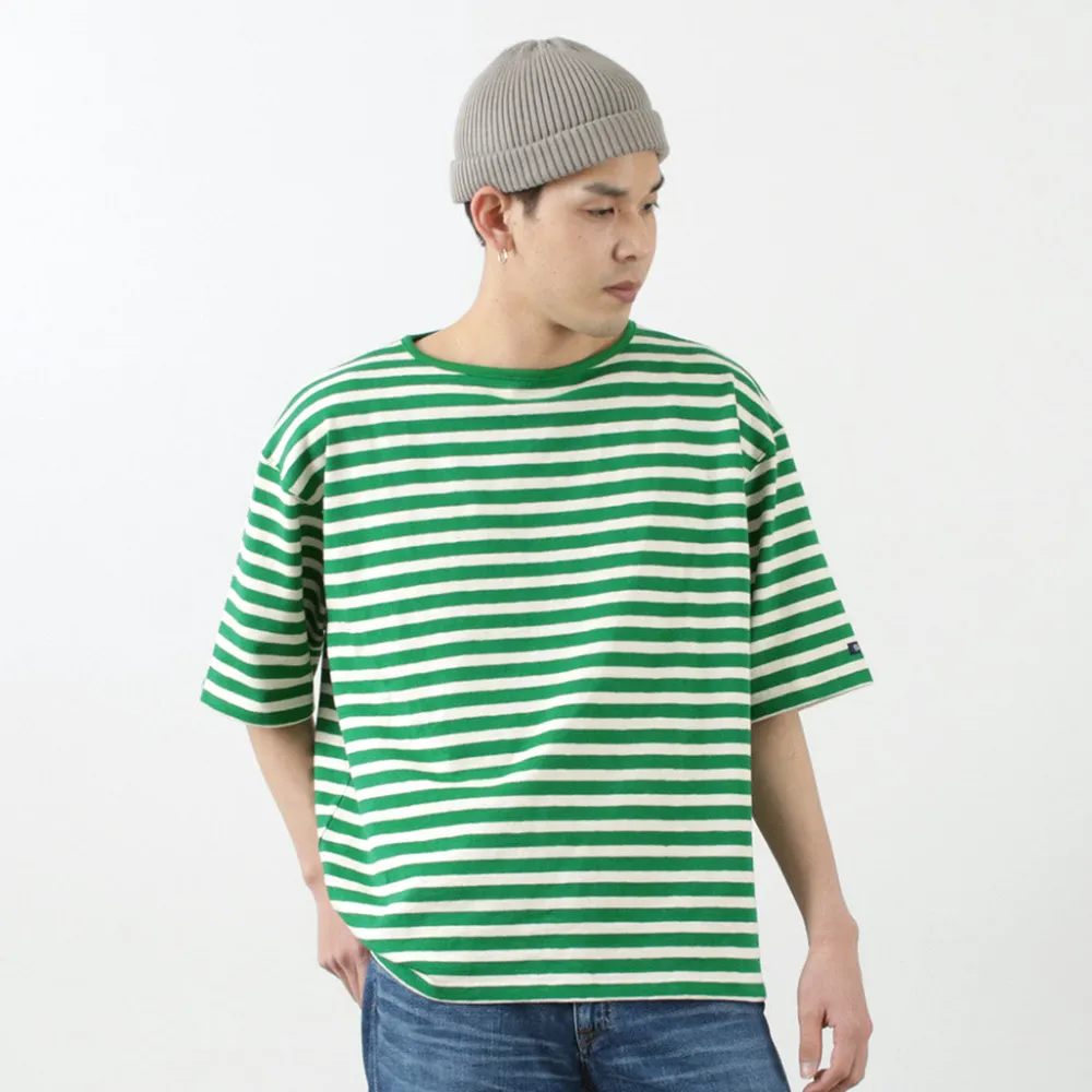 TIEASY T-Shirts^/ HDCS Big stripe boat-neck T-shirt