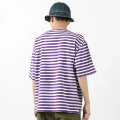 TIEASY T-Shirts^/ HDCS Big stripe boat-neck T-shirt