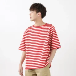 TIEASY T-Shirts^/ HDCS Big stripe boat-neck T-shirt