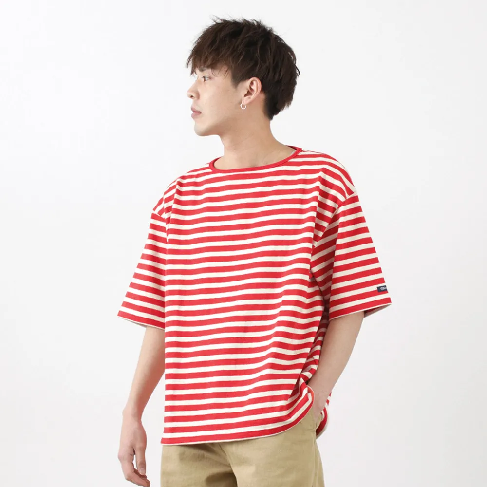 TIEASY T-Shirts^/ HDCS Big stripe boat-neck T-shirt