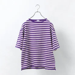 TIEASY T-Shirts^/ HDCS Big stripe boat-neck T-shirt