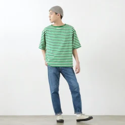 TIEASY T-Shirts^/ HDCS Big stripe boat-neck T-shirt