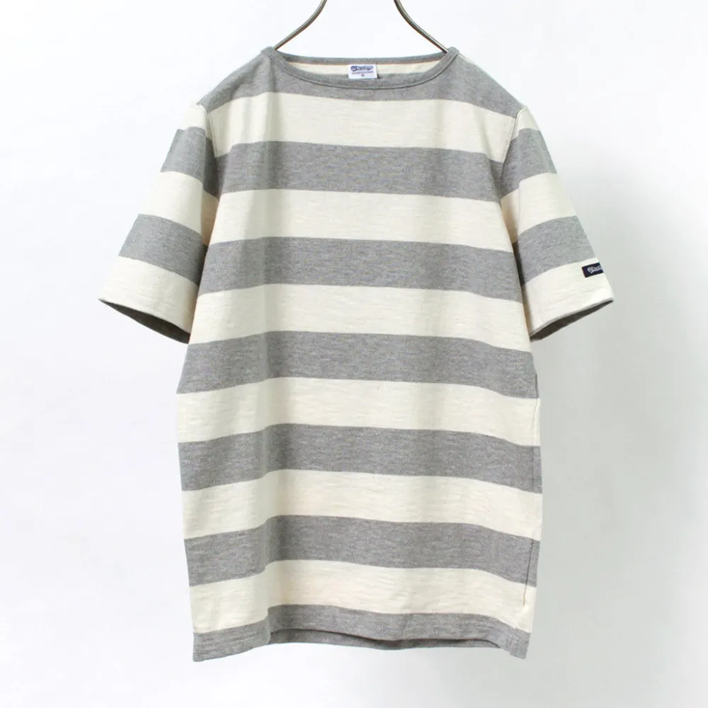 TIEASY T-Shirts^/ HDCS Boat neck S/S wide stripe basque shirt