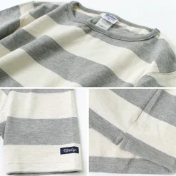 TIEASY T-Shirts^/ HDCS Boat neck S/S wide stripe basque shirt