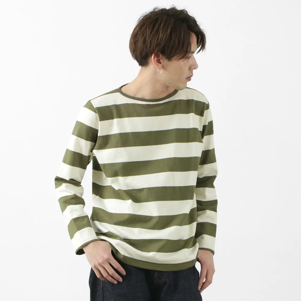 TIEASY T-Shirts^/ HDCS Boat neck wide stripe basque shirt