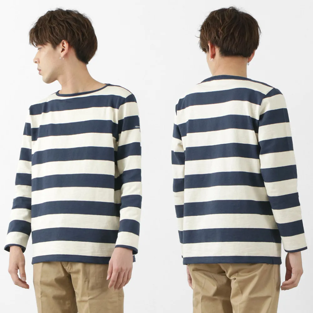 TIEASY T-Shirts^/ HDCS Boat neck wide stripe basque shirt