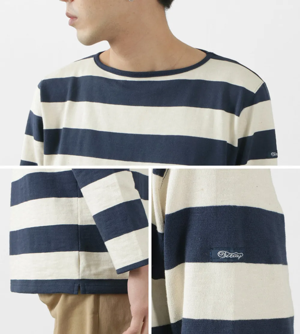 TIEASY T-Shirts^/ HDCS Boat neck wide stripe basque shirt
