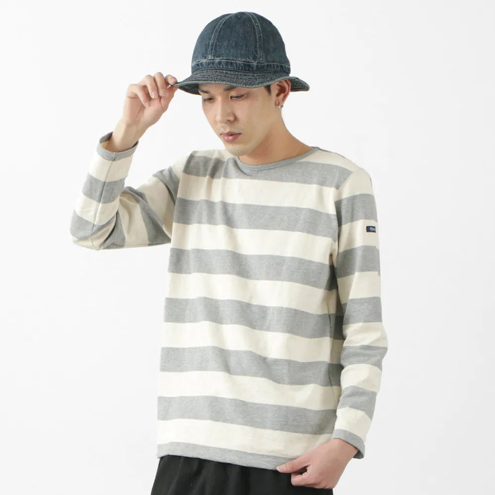 TIEASY T-Shirts^/ HDCS Boat neck wide stripe basque shirt