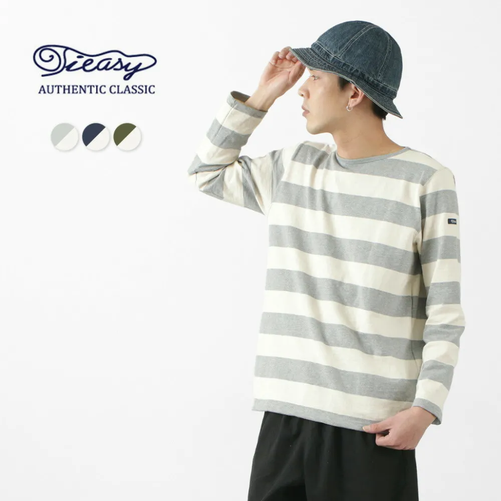 TIEASY T-Shirts^/ HDCS Boat neck wide stripe basque shirt