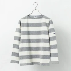 TIEASY T-Shirts^/ HDCS Boat neck wide stripe basque shirt