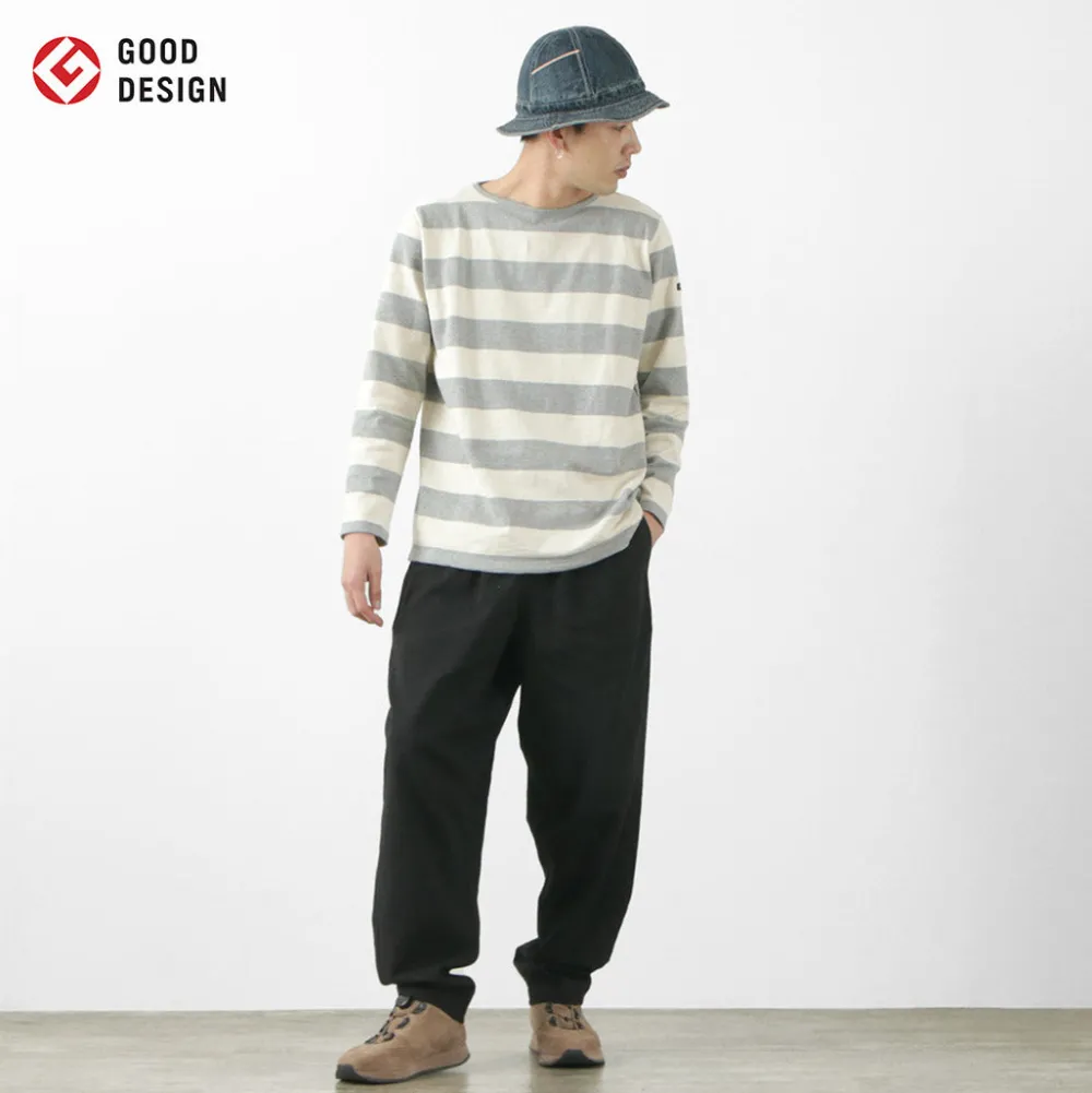 TIEASY T-Shirts^/ HDCS Boat neck wide stripe basque shirt