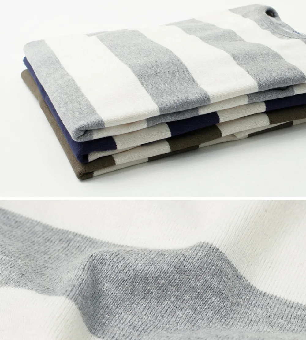 TIEASY T-Shirts^/ HDCS Boat neck wide stripe basque shirt