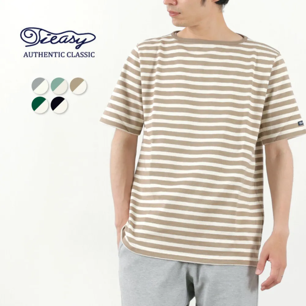 TIEASY T-Shirts^/ HDCS Boatneck Short Sleeve Striped Basque Shirt