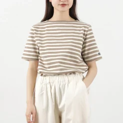 TIEASY T-Shirts^/ HDCS Boatneck Short Sleeve Striped Basque Shirt