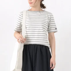 TIEASY T-Shirts^/ HDCS Boatneck Short Sleeve Striped Basque Shirt