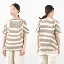 TIEASY T-Shirts^/ HDCS Boatneck Short Sleeve Striped Basque Shirt