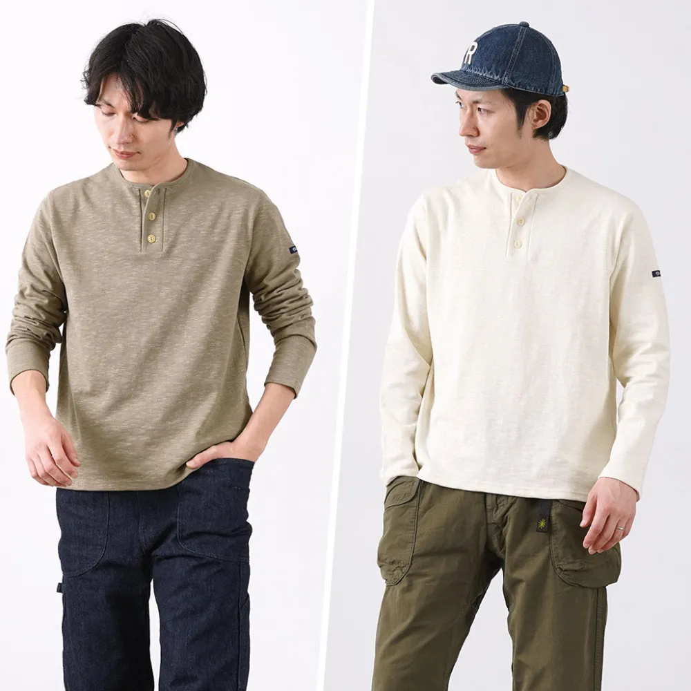 TIEASY T-Shirts^/ HDCS Henry neck long sleeve T-shirt
