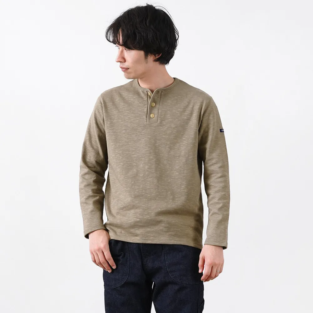 TIEASY T-Shirts^/ HDCS Henry neck long sleeve T-shirt