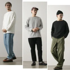 TIEASY Sweatshirts^/ HDCS Sweatshirt Boat Neck Basque Shirt