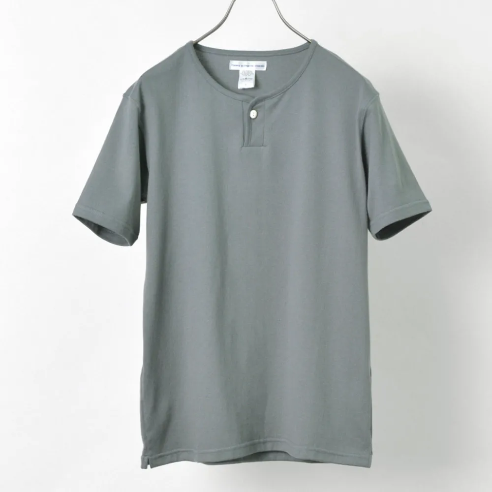TIEASY T-Shirts^/ Summer Knits Henley Short Sleeve T-shirt