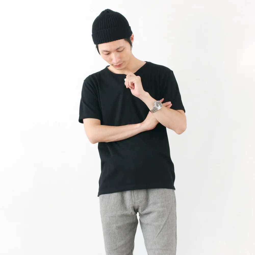 TIEASY T-Shirts^/ Summer Knits Henley Short Sleeve T-shirt