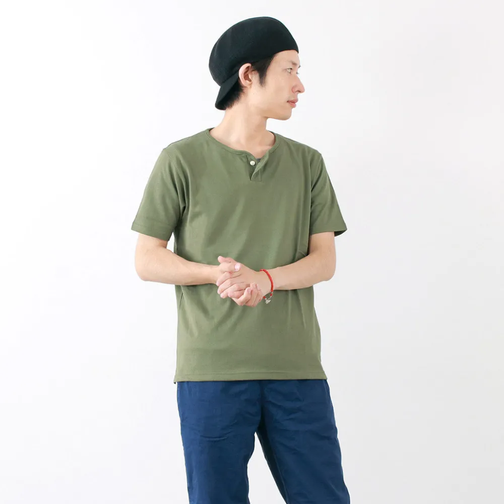TIEASY T-Shirts^/ Summer Knits Henley Short Sleeve T-shirt