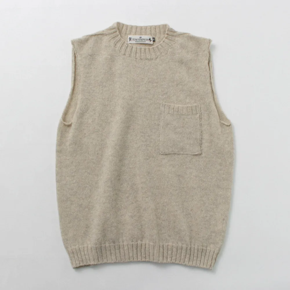 TOM SIMPSON Knits^/ Crew Neck Pocket Knit Vest