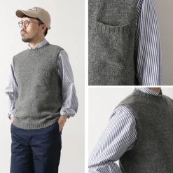 TOM SIMPSON Knits^/ Crew Neck Pocket Knit Vest